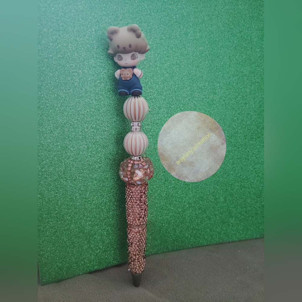 Rhinestone Pen with Character Topper